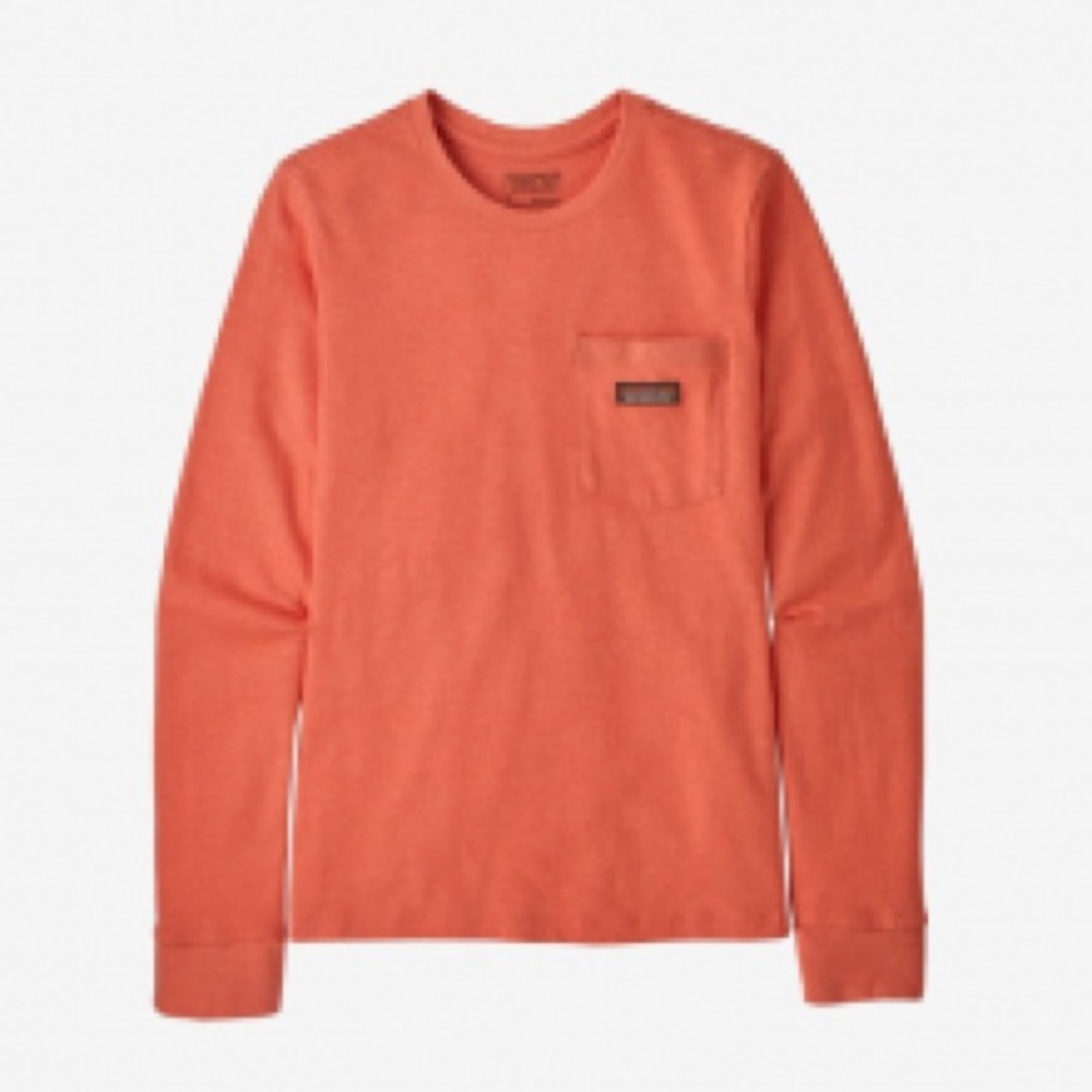 Patagonia Hemp Cotton Women's Long-Sleeved Work Pocket T-Shirt Workwear Coral